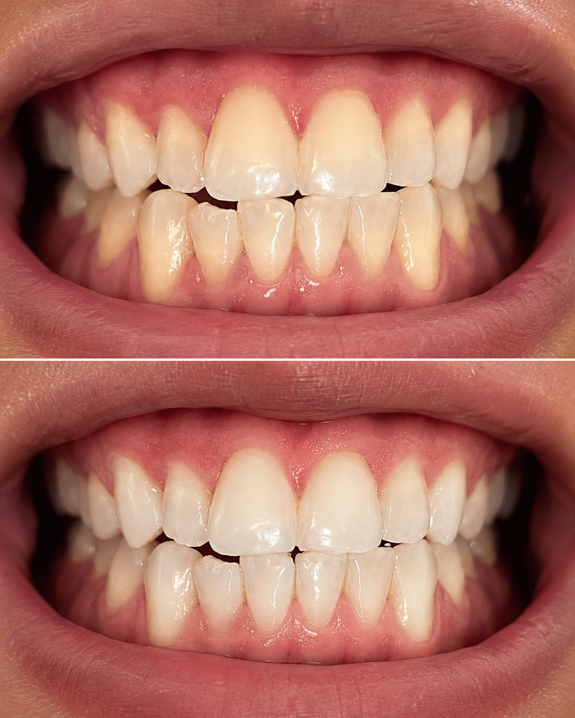 Antes e depois do clareamento — caso 2
